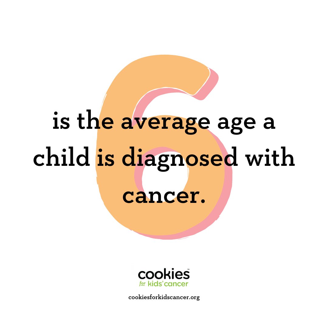 #DidYouKnow that 6 is the average age a child is diagnosed with cancer? Learn more by clicking the link in our bio. 
.
#CookiesforKidsCancer #C4KC #ChildhoodCancerAwareness