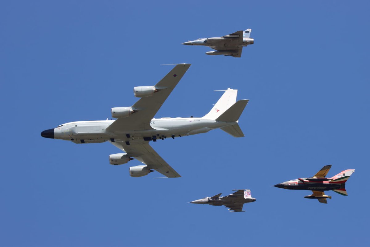 airtattoo's tweet photo. The NATO flypast - celebrating 75 years of the North Atlantic Treaty Organisation 🤝

#RIAT #RIAT2024 #RIAT24 https://t.co/SQxi8mmTnA