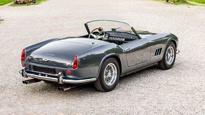 Here is the very first Ferrari 250 GT SWB California Spider in photos. The car wears the same colors and has the same engine it left the factory with.
