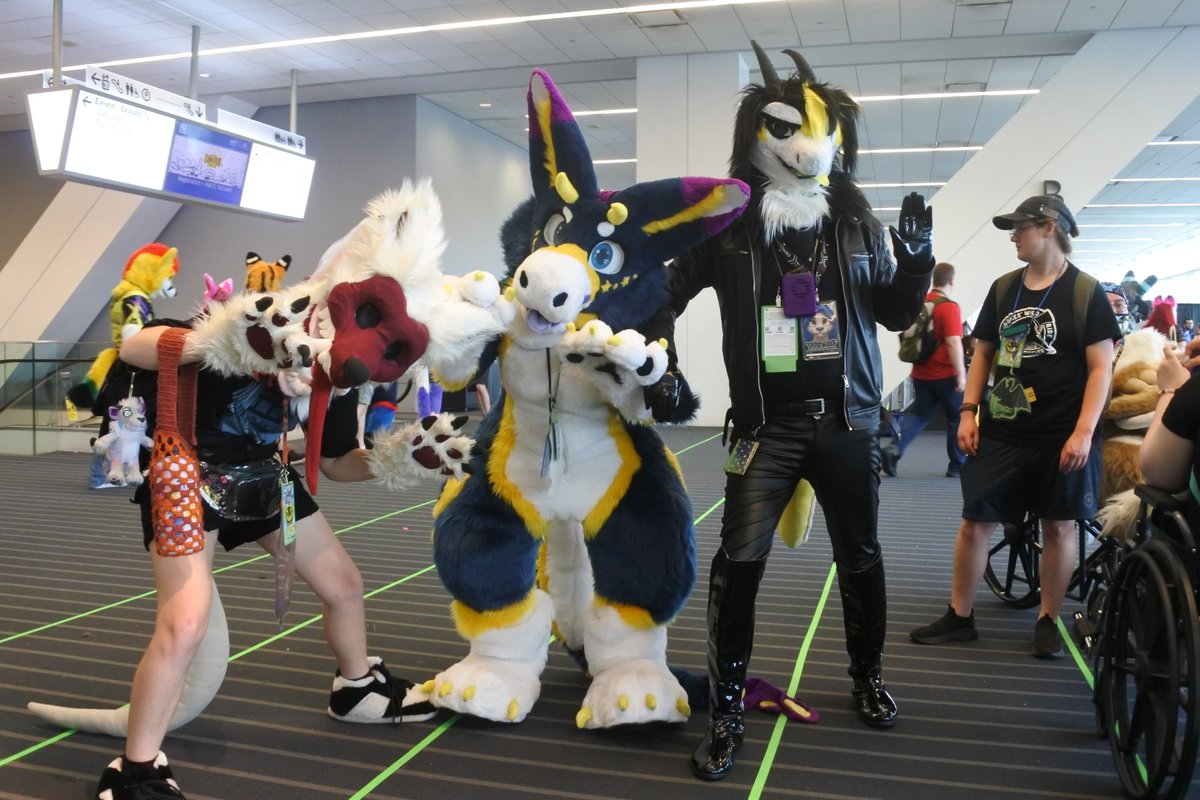tapewolf's tweet photo. More dragons at Anthrocon. Maybe it should be #DragonFriday instead of #FursuitFriday
#furry #fursuit #Anthrocon https://t.co/CDPDZkjt7t