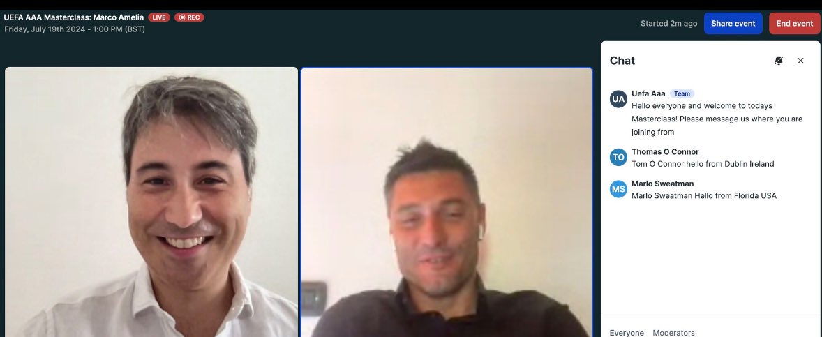 Masterclass with Marco Amelia now taking place! 

Join us here: app.livestorm.co/uefa-academy-a…