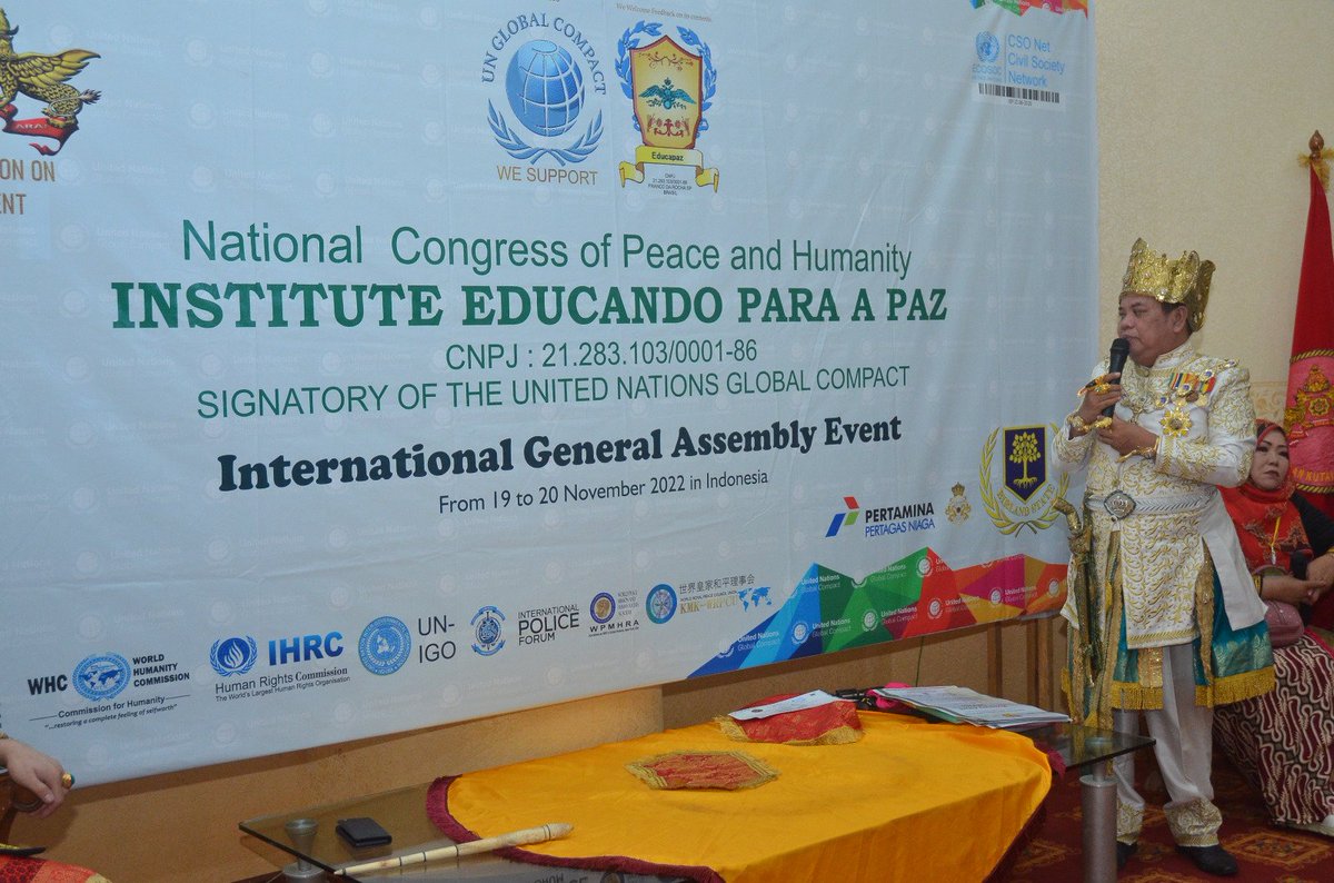 BirlandPM's tweet photo. Instituto #Educando Para A #Paz do #Brazil
General Assembly Event in Indonesia 2022,hosted by #Maharaja of #Kutai Mulawarman Kingdom @LTenggarong @KutaiPeace @BirlandPM delivering her message to the guests and participants. #Peace #peaceeducation
@birlandgov @EHaiyawi @birtawilgov