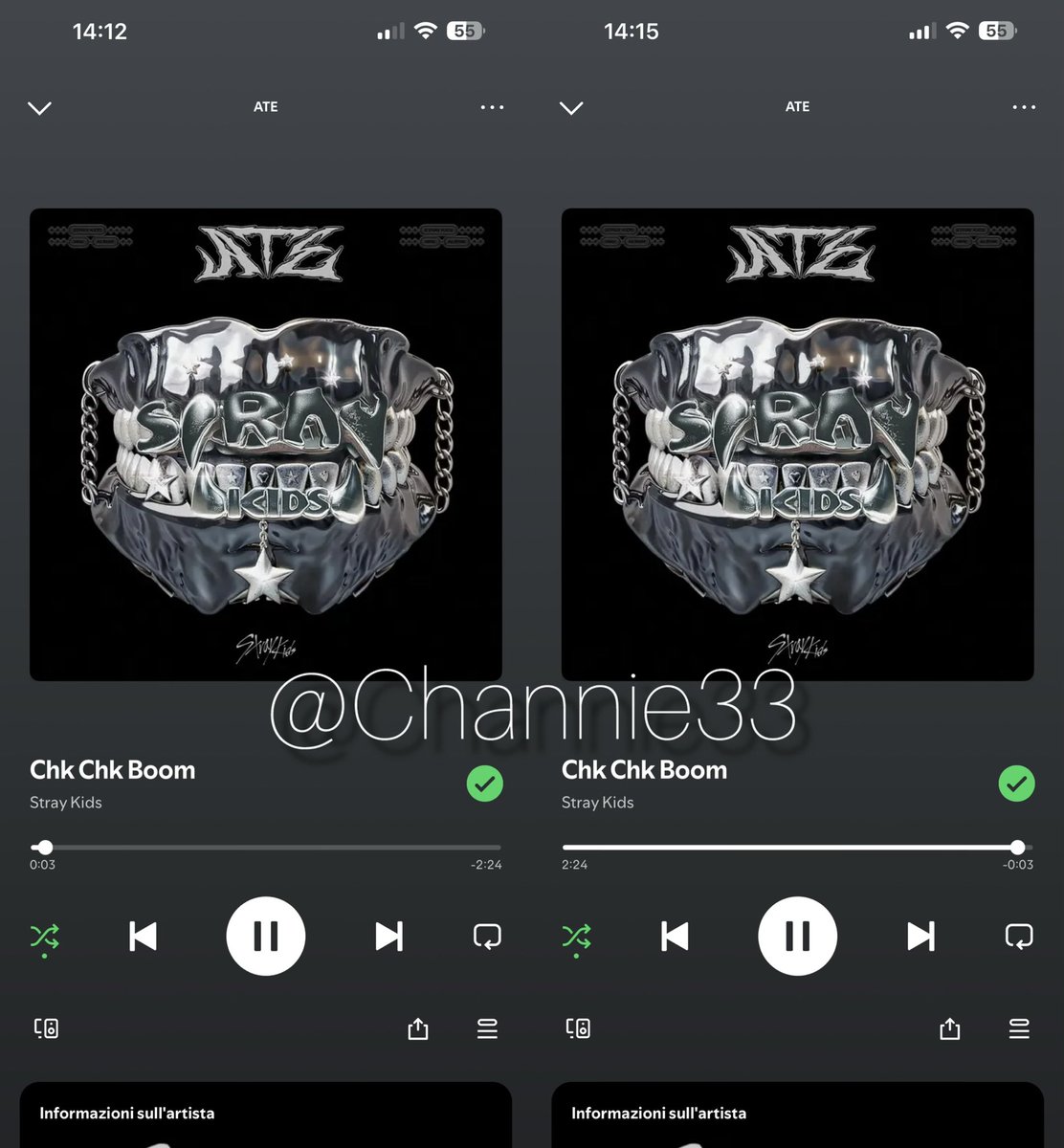 Channie33's tweet photo. Apple Music and Spotify like this all day

@Stray_Kids 

#StrayKids #스트레이키즈 #ATE #ChkChkBoom #ChkChkBoom_BurningTime https://t.co/VQWUyDjcSV