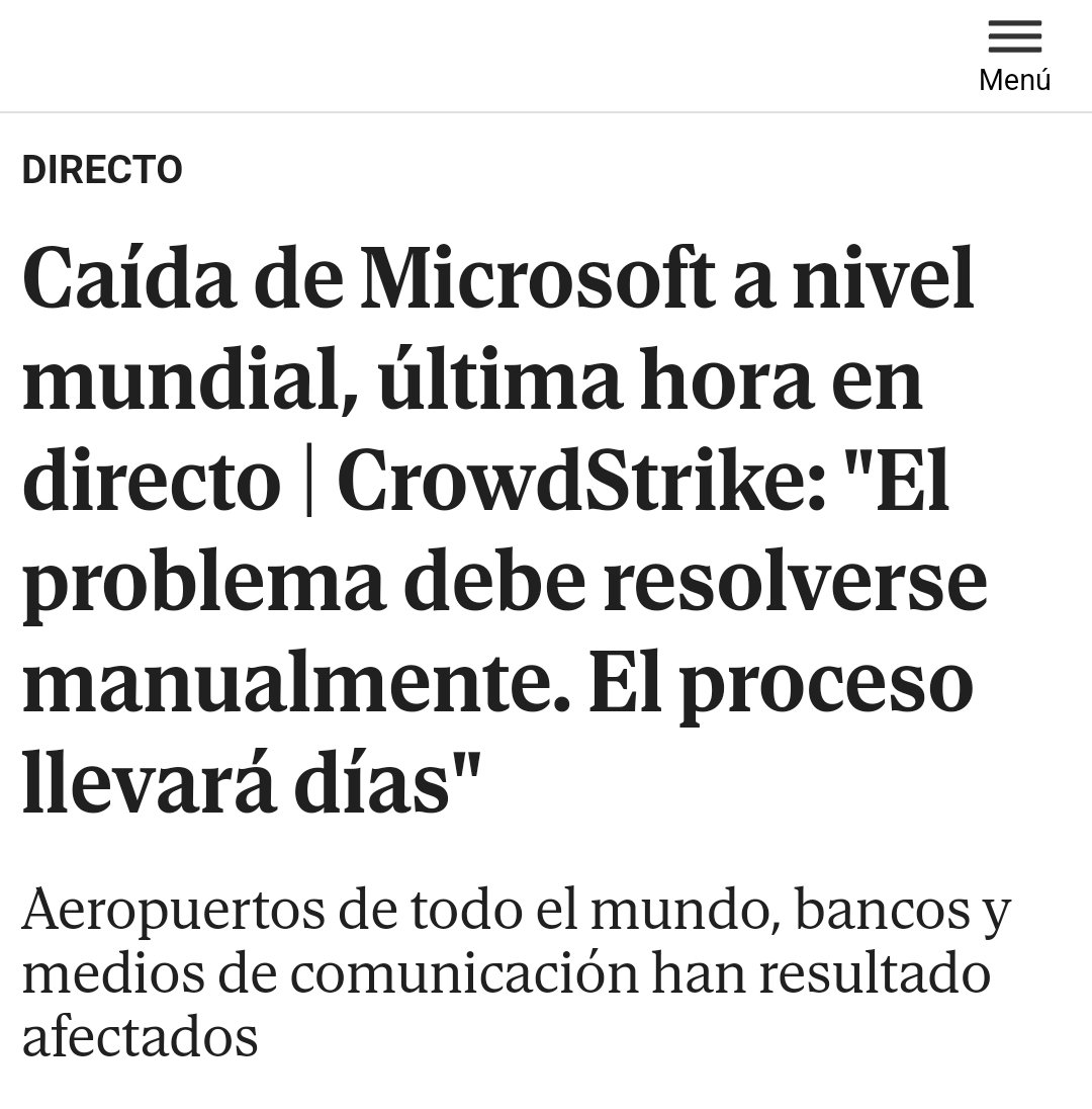 Buenrolloreturn's tweet photo. Caída del sistema informático que afecta Aeropuertos, bancos, medios de comunicación....

Si nuestro dinero fuese exclusivamente digital, podría desaparecer en cuestión de segundos.

No sé si me explico... https://t.co/3NAVeHYxhi