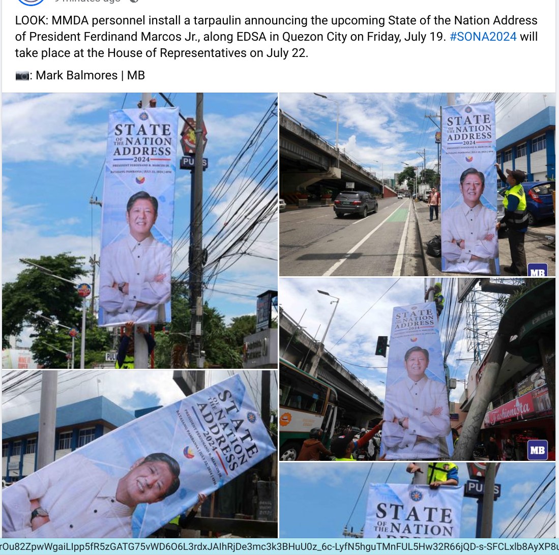 cinecinecine30's tweet photo. bagong trabaho ng mmda. matayo ng sona tarpaulin. 🤣 https://t.co/zlO5EPPr1p