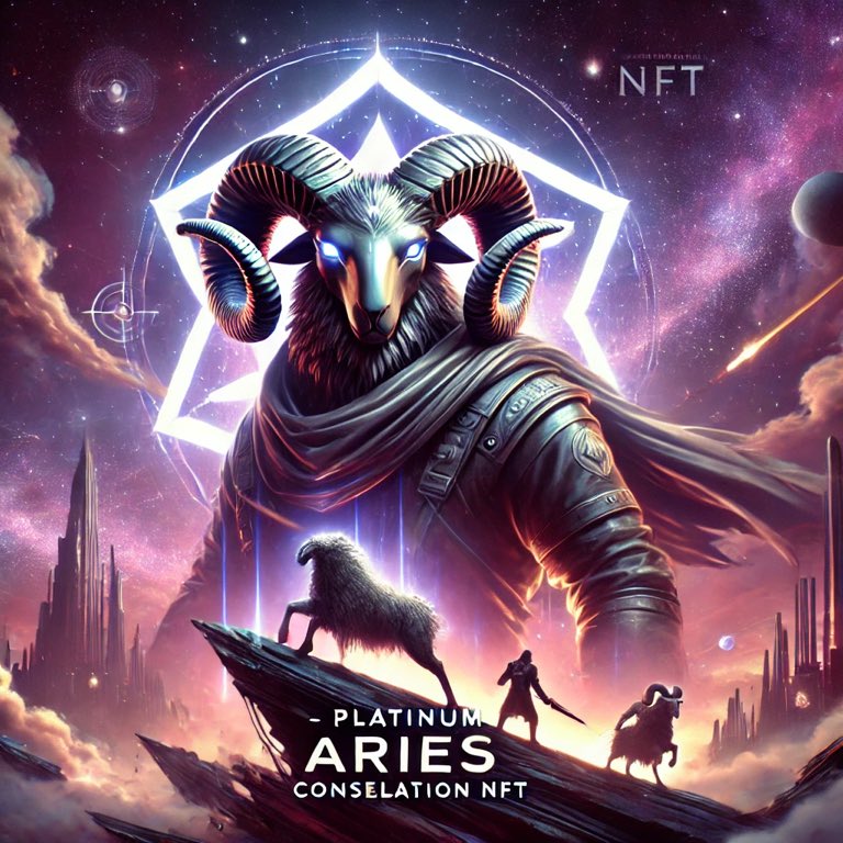 🌌🐏 Blaze a trail through the cosmos with the Platinum Aries Constellation NFT, where courage and leadership ignite the stars. Known for its dynamic energy and fearless initiative, this celestial emblem embodies the essence of Aries, driving forward with unstoppable