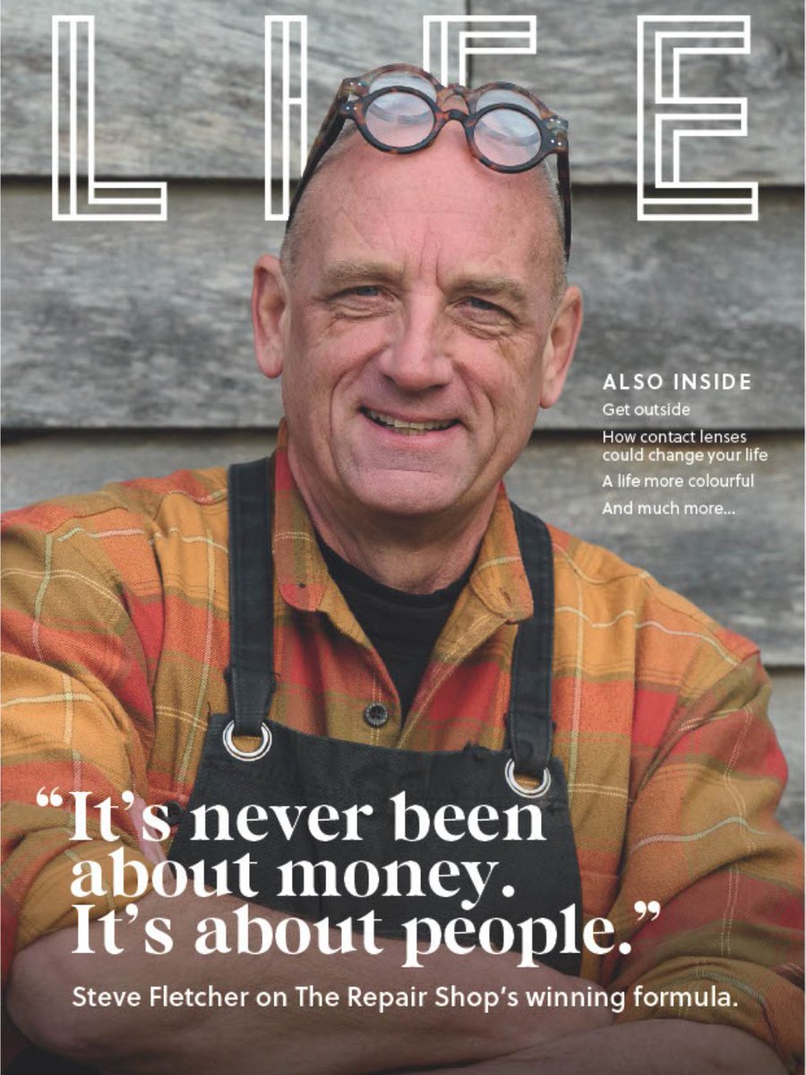 Leightons LIFE has landed! Cover star #stevefletcher talks about the success of BBC's #therepairshop and his preference for 2 pairs of glasses👓

Full issue: ow.ly/uooI50SFNc9

#TheRepairShop #BBC #horology #Opticians #Glasses #LeightonsLIFE #magazine #Frames 📸: Sarah Weal