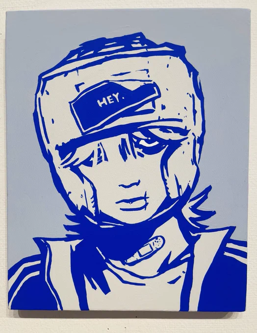 個展作品「BLUE」キャンバスにアクリル 3枚連作でした 