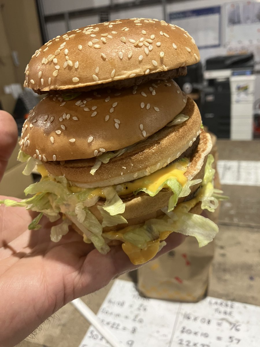 Had a real double Big Mac for dinner today, not the menu version but one Big Mac inside another.  Happy birthday to me.