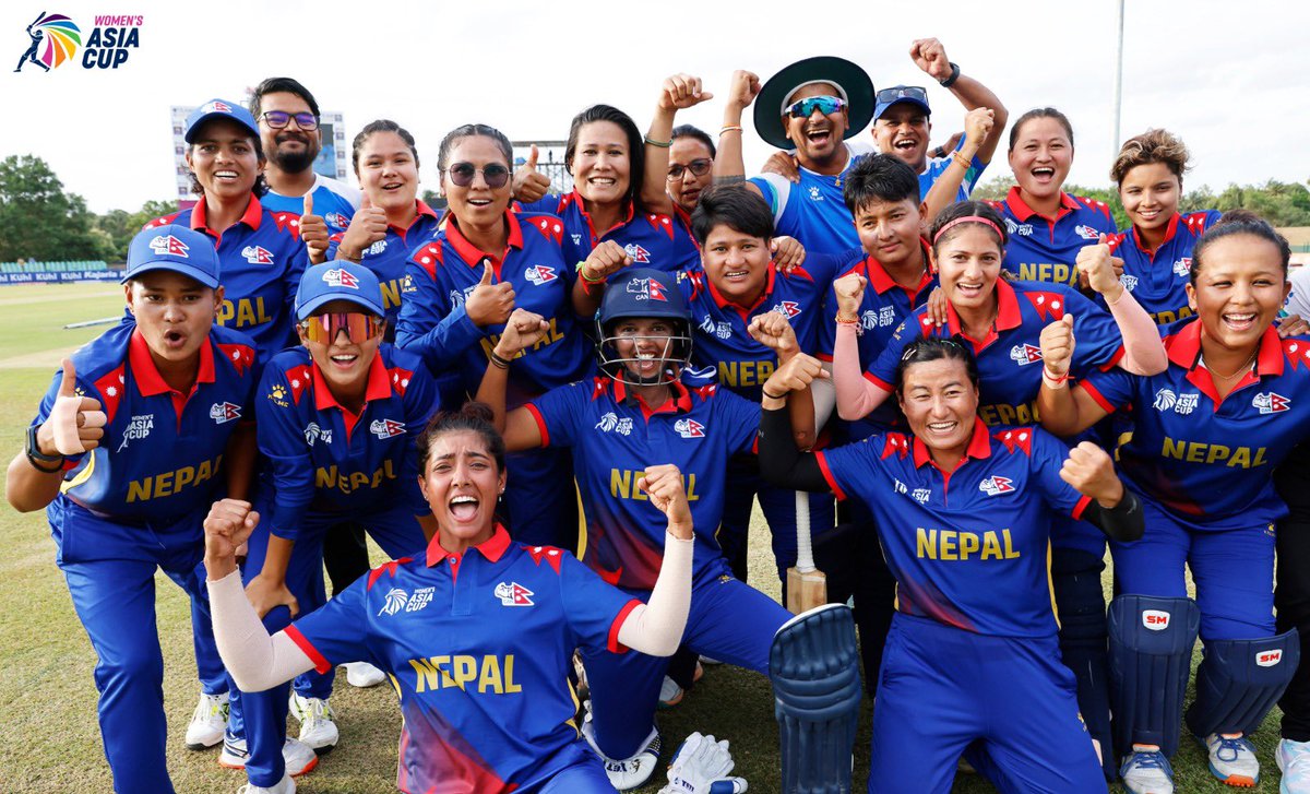 ACCMedia1's tweet photo. 𝐄𝐌𝐎𝐓𝐈𝐎𝐍𝐒 𝐆𝐀𝐋𝐎𝐑𝐄 ❤️🥺

Nepal secure their first-ever win in the Women's T20 Asia Cup history! 🇳🇵

#WomensAsiaCup2024 #ACC #HerStory #UAEWvNEPW https://t.co/9QHK63MhuS