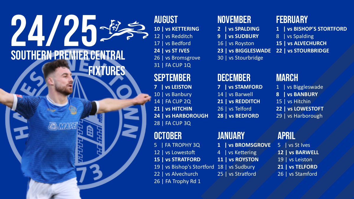 2024/25 Fixtures at a glance
#UpTheYeltz