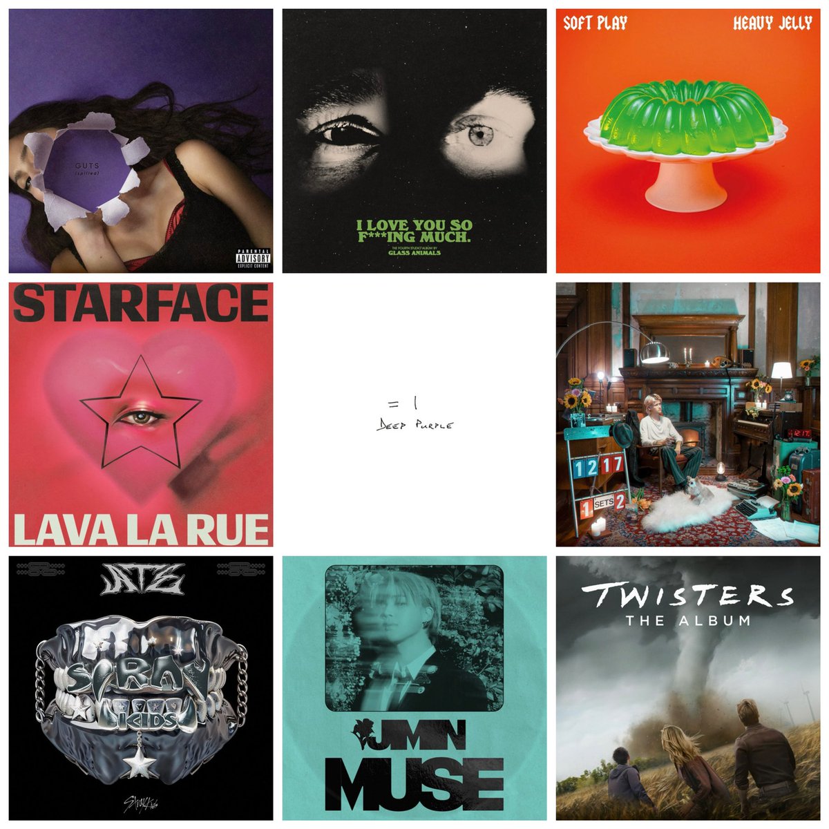 New releases this week from:

<a href="/oliviarodrigo/">Olivia Rodrigo</a> @DeepPurple <a href="/GlassAnimals/">Glass Animals</a> <a href="/softplayband/">SOFT PLAY</a> <a href="/lavalarue_/">Lava La Rue</a> @thejoyhotel <a href="/Stray_Kids/">Stray Kids</a> <a href="/BTS_twt___JIMIN/">박𝐉𝐢𝐌𝐢𝐍</a> <a href="/twistersalbum/">Twisters: The Album</a> &amp; more!

#NewMusicFriday #playlist #NMF
