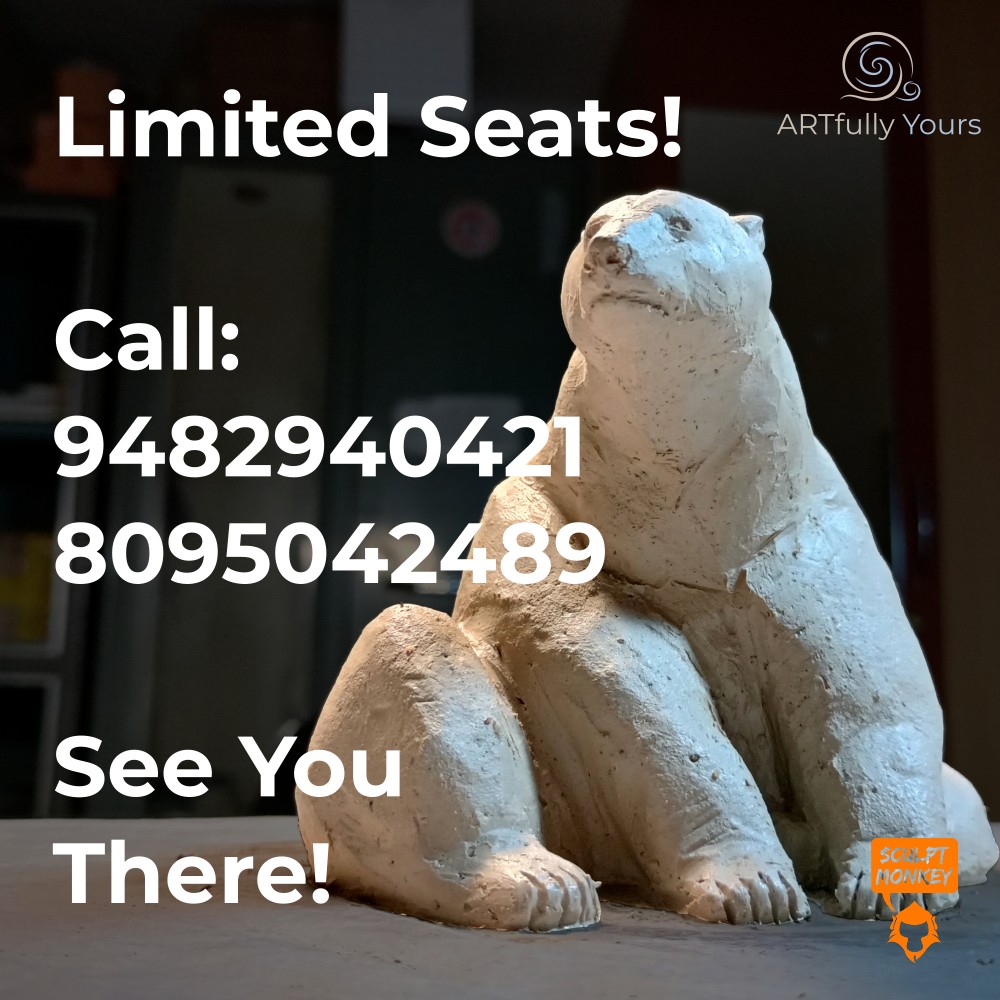 sculptmonkey's tweet photo. We will be sculpting a POLAR BEAR!! This workshop is suitable for absolute Beginners and also for those who know how to sculpt! Visit https://t.co/X36naISCv7 for more information! 

Contact: 9482940421

#contemporaryart  #sculpture #clay #sculpt #figurine #ceramics  #workshop https://t.co/u3YCpQU4tB