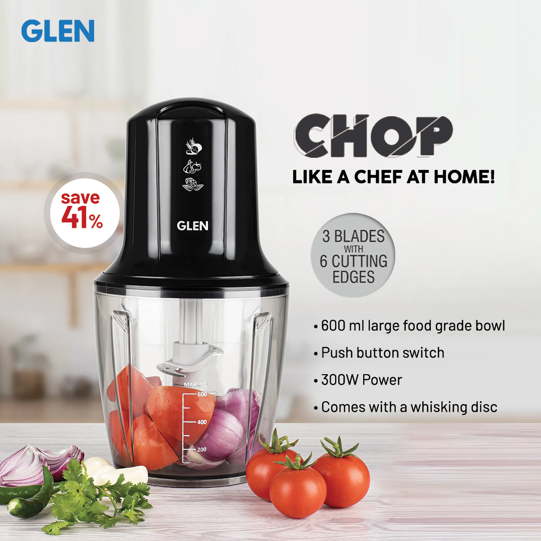 Glen__India's tweet image. Effortlessly chop vegetables with precision using our Turbo Electric Vegetable Chopper. With three blades boasting six cutting edges, it ensures quick and efficient food preparation, making cooking a breeze.

#KitchenInnovation #ElectricChopper #KitchenGadgets #cookingmadeeasy
