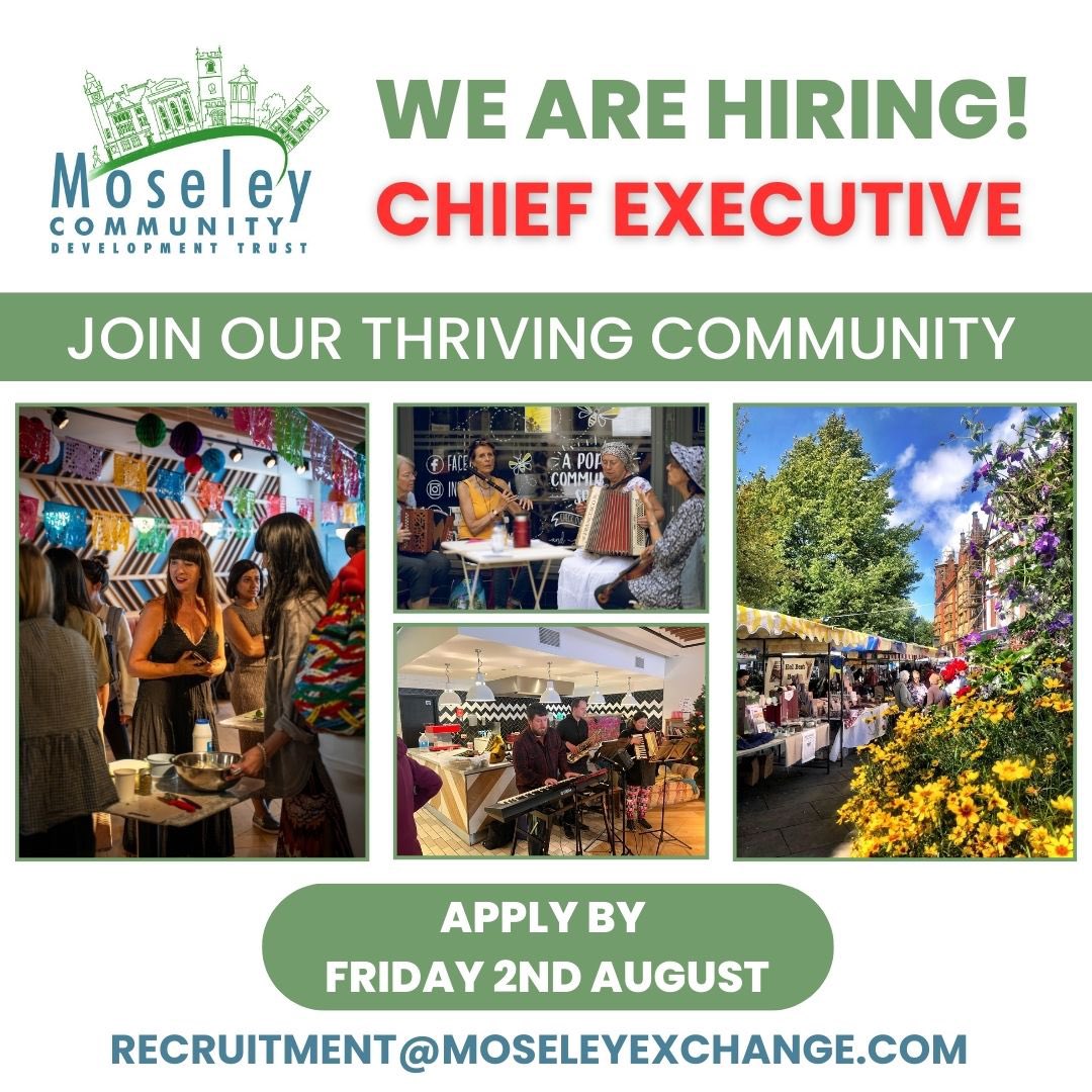 Moseley Community Development Trust (@moseleycdt) on Twitter photo 🚀 Exciting opportunity in vibrant #Moseley! We're seeking a dynamic CEO to lead Moseley CDT into a new phase of growth. Help us thrive socially, economically and creatively. Could this be you? 🌟
More info: moseleycdt.com
#Community #Leadership  #SocialImpact 🚀 Exciting opportunity in vibrant #Moseley! We're seeking a dynamic CEO to lead Moseley CDT into a new phase of growth. Help us thrive socially, economically and creatively. Could this be you? 🌟
More info: moseleycdt.com
#Community #Leadership  #SocialImpact