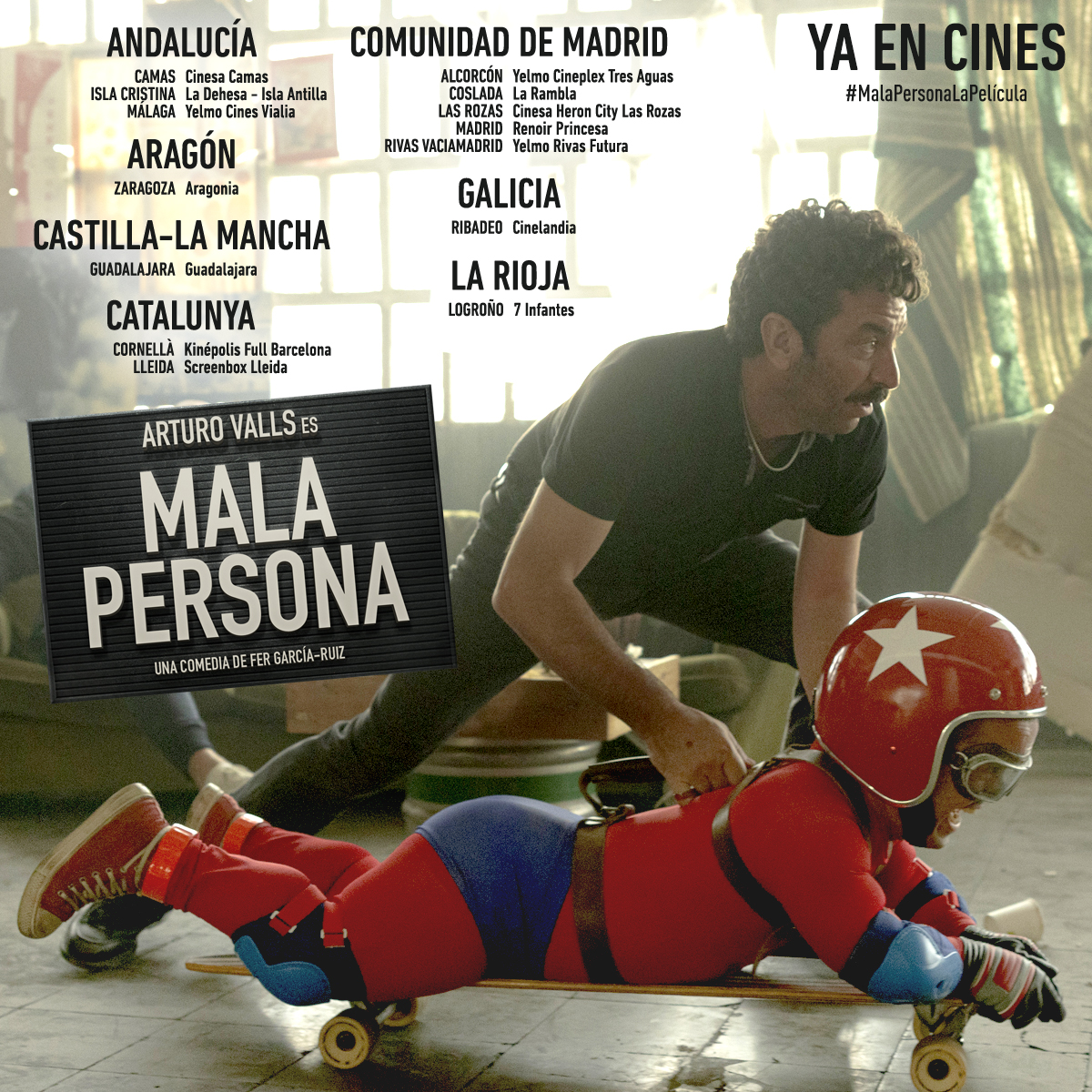 Rodar y Rodar (@rodarfilms) on Twitter photo ¡Preparados, listos, ya! 🎳
¿Quieres descubrir el lado menos bueno de Pepe (<a href="/ArturoValls/">Arturo Valls Oficial</a>)?
#MalaPersonaLaPelícula, la comedia más gamberra del verano, en todos estos cines. ¡Preparados, listos, ya! 🎳
¿Quieres descubrir el lado menos bueno de Pepe (<a href="/ArturoValls/">Arturo Valls Oficial</a>)?
#MalaPersonaLaPelícula, la comedia más gamberra del verano, en todos estos cines.
