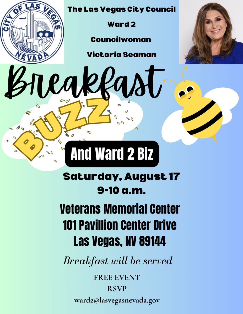 VictoriaDseaman's tweet photo. Get ready for upcoming events you won't want to miss! Please mark your calendars and join us!
#lvcouncil #lvccward2 #UpcomingEvents #SaveTheDate #JoinUs @CityOfLasVegas
#veteransmemorialcommunitycenter #breakfastbuzz #CommunityEvents #CommunityGathering #breakfastofheroes #heroes #hope #heroesforhope