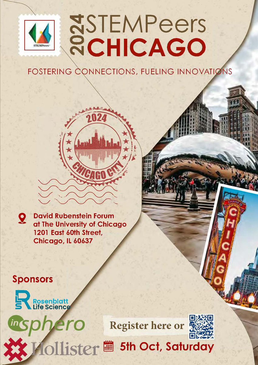 27 Days left for #EarlyBird Registration for #STEMPeersChicago2024. 
Use this link cvent.com/d/xzqj8f  to register and avail the discount. 
Huge thanks to our Sponsors #HollisterIncorporated US #InSphero, #RosenblattLifeScienceConsultants  for giving us wings!
