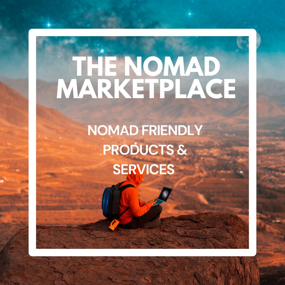 NomadStaysCo's tweet photo. What's happening on The Nomad Marketplace? Discover products and services for digital nomads and remote workers. #events #products&services #festivals #workcations #travelapps #insurance #eSIMs #digitalnomads https://t.co/OjNBXGT9e8