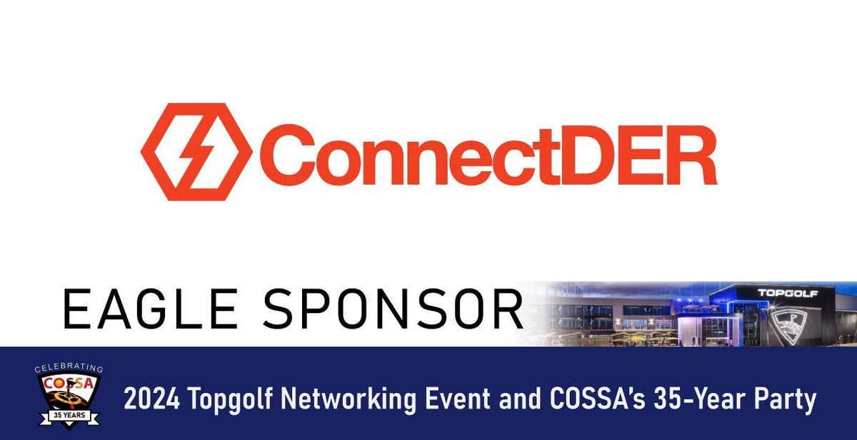 COSSA (@cosolarstorage) on Twitter photo A BIG thank you to <a href="/ConnectDER/">@ConnectDER</a> for being a 2024 Topgolf Eagle Sponsor! Get to know the ConnectDER Crew on Aug. 22nd #TG24 topgolf.cossa.co A BIG thank you to <a href="/ConnectDER/">@ConnectDER</a> for being a 2024 Topgolf Eagle Sponsor! Get to know the ConnectDER Crew on Aug. 22nd #TG24 topgolf.cossa.co