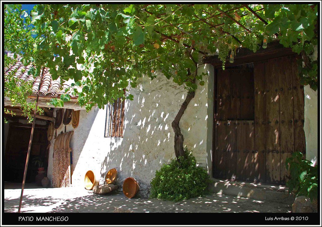ValorManchego's tweet photo. En estos tiempos de tanto calor, os aconsejamos que cerrís los ojos y sintáis ese ligero airecete que corre a la sombra  de las parras en el patio de una casa manchega bien apañá.
🤍💙🪴 https://t.co/f6bjVDAeFD
