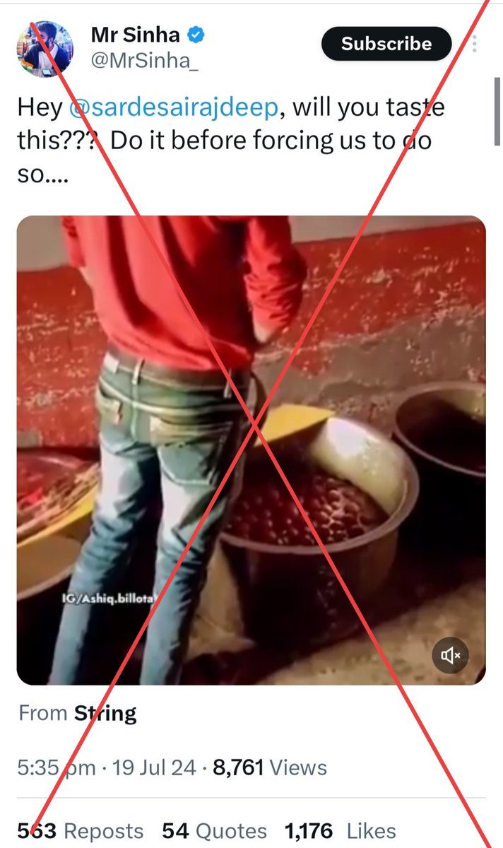 zoo_bear's tweet photo. The video where a man seemingly urinates into a tub of confectioneries is an edited clip. The longer version of the video shows the man pouring a transparent liquid into the tub from a bottle. The viral video is being falsely shared with a communal spin targeting Muslim community in Telangana by @StringReveals and @mrsinha
Archive links of their tweets :
1. https://t.co/uY4ANEhGSi
2. https://t.co/9ceJUZ87Do
C'C : @TelanganaDGP @cpwarangal @TelanganaPolice
Fact Check article: https://t.co/w6CzfHRxzx