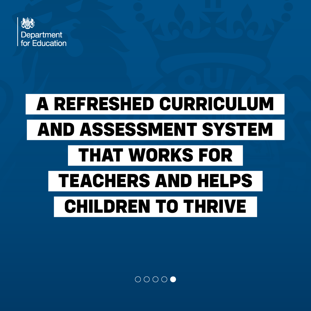educationgovuk's tweet photo. We want all pupils to leave education ready for life, work and the future.

Our review will develop a curriculum and assessment system that creates the best life chances for young people.