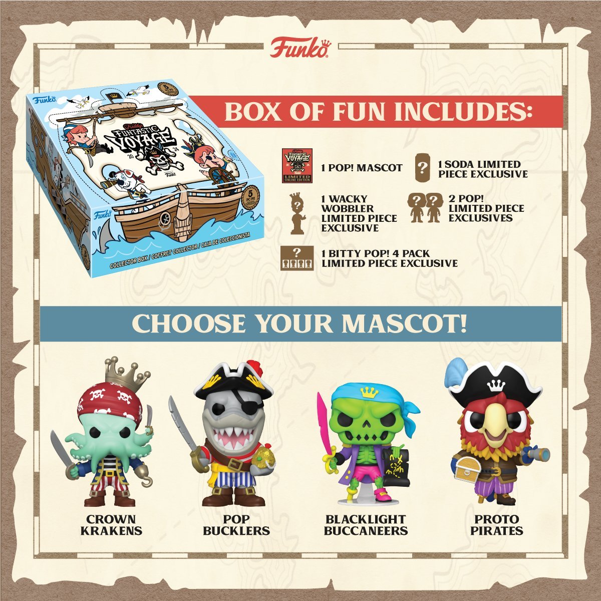 The Funtastic Voyage 2024 Box of Fun launches today at 9:30 AM PT on EQL! If you're new to EQL, it operates as a raffle, so there's no need to rush through checkout. The deadline to enter is Monday, July 22, at 8 AM PT.

Link: finderz.info/funko-eql

#FunkoFundays #BoxOfFun