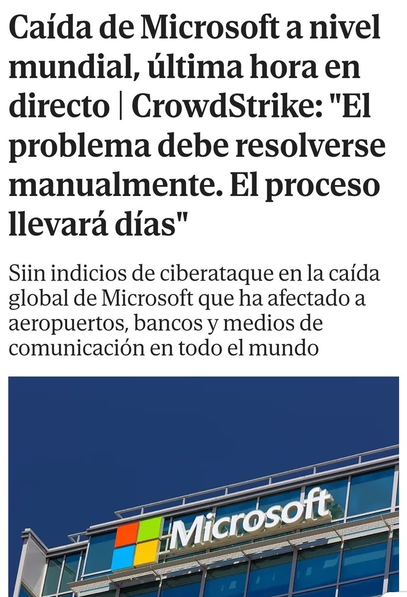 HnData's tweet photo. Acerca del colapso de sistemas Windows a nivel global. @HoyMismoTSI @HCHTelevDigital @TN5Telenoticias @COHEPHonduras @GobiernoHN https://t.co/HsHc6GsRD5