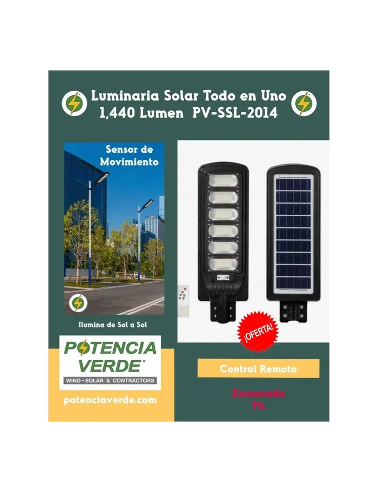 potenciaverde_'s tweet photo. Luminarias Solares de 720 y 1440 Lumen
en solo 34.00 & 54.00 USD respectivamente.
Incluye control remoto y sensor de movimiento
Garantía de 6 meses
#EnergíaSolar #PanelesSolares
#LámparaSolar #LuminariaSolar
#AhorroEnergetico #PotenciaVerde✅
https://t.co/P0seqf1hyE https://t.co/Nyky38HNHr