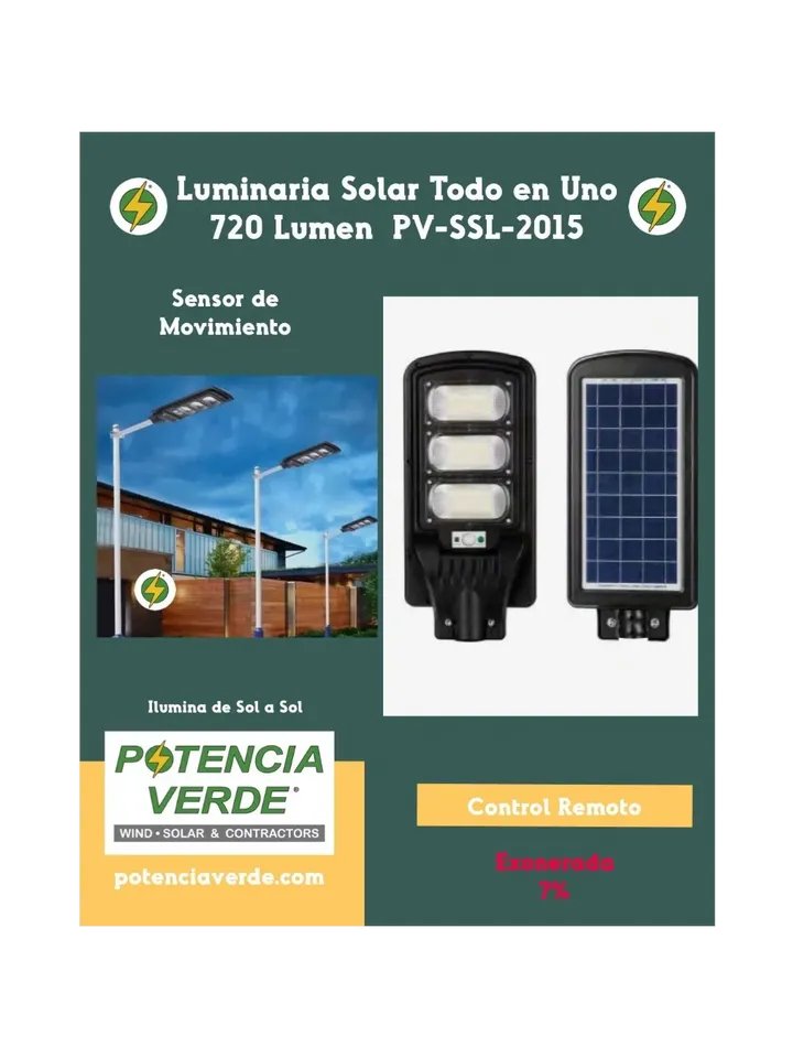 potenciaverde_'s tweet photo. Luminarias Solares de 720 y 1440 Lumen
en solo 34.00 & 54.00 USD respectivamente.
Incluye control remoto y sensor de movimiento
Garantía de 6 meses
#EnergíaSolar #PanelesSolares
#LámparaSolar #LuminariaSolar
#AhorroEnergetico #PotenciaVerde✅
https://t.co/P0seqf1hyE https://t.co/Nyky38HNHr