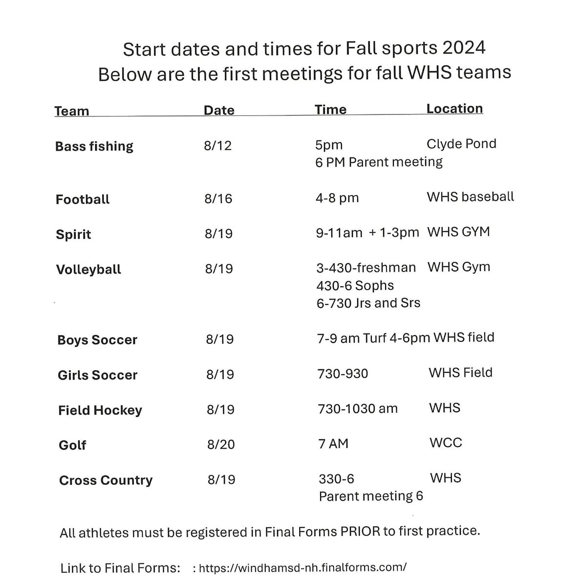 Jag athletes and parents ...