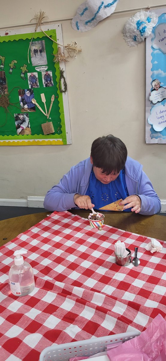Nice weather for an ice cream, and with National Ice Cream Day coming up on Sunday, well we had to didn't we? We make our own diabetic ice cream too 📷
#nationalicecreamday #sunshine #DayCentre #learningdisabilities