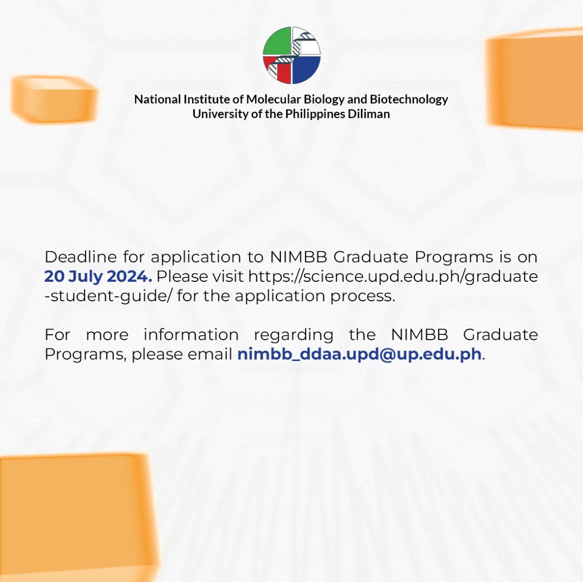 UPD_NIMBB's tweet photo. NIMBB- UP Diliman has new grad program and grad course offerings! https://t.co/xY1JNDCIJU
