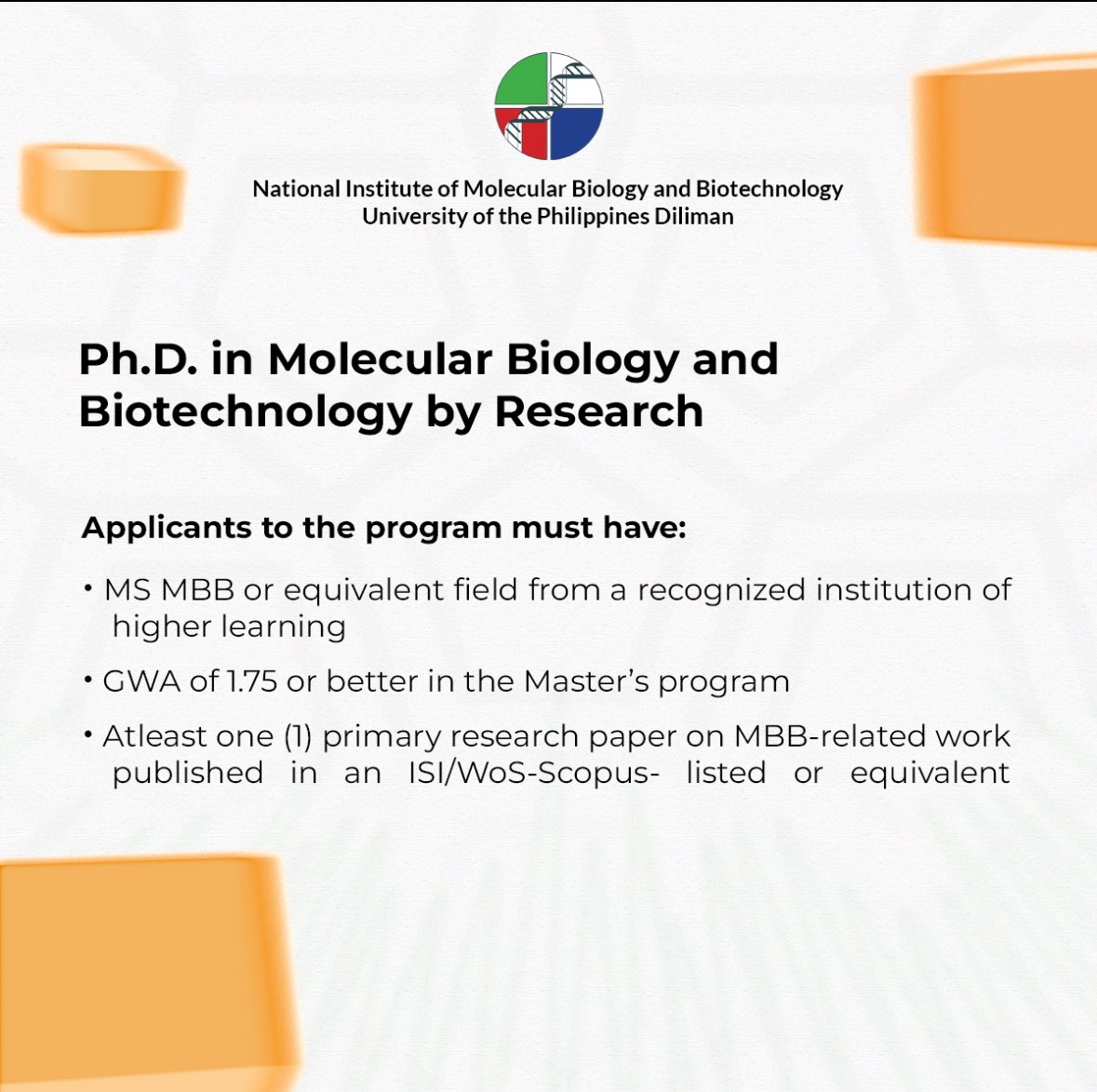 UPD_NIMBB's tweet photo. NIMBB- UP Diliman has new grad program and grad course offerings! https://t.co/xY1JNDCIJU