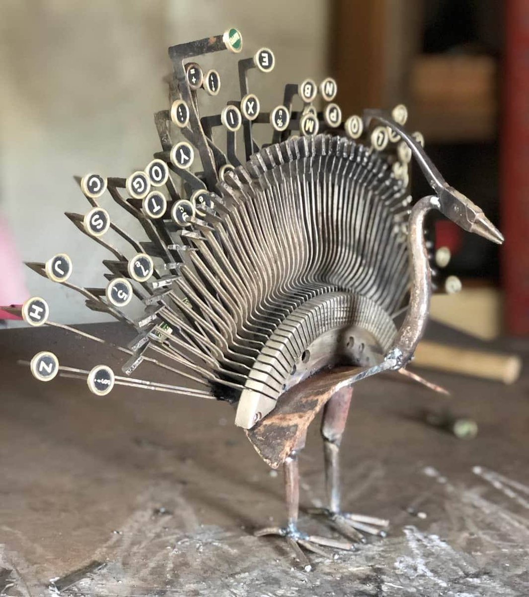 Steampunk_T's tweet photo. Typewriter key Peacock
by french artist Thierry Gall https://t.co/i5RG4eG1Cn