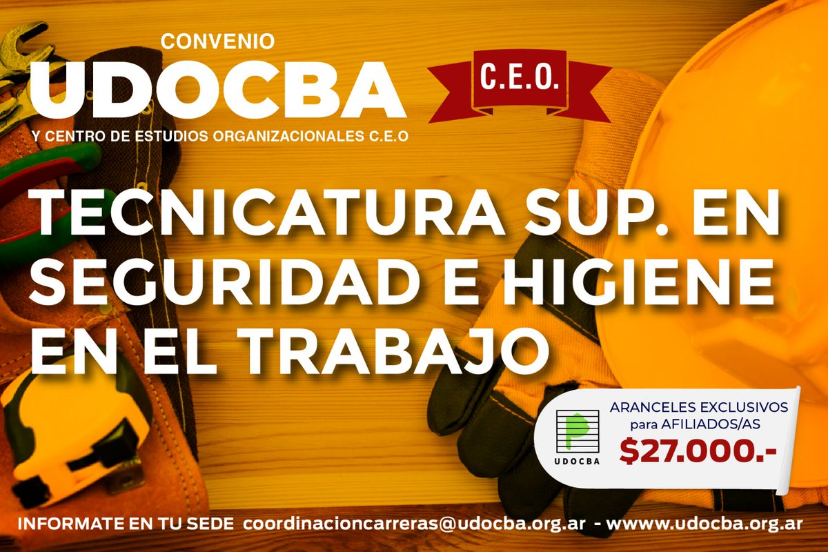 udocbacentral's tweet photo. 📚¡Estás a un paso de avanzar en tu formación! UDOCBA, en convenio con el Centro de Estudios Organizacionales, ofrece Tecnicaturas con aranceles exclusivos para nuestras/os afiliadas/os. 

🗒Consulta en tu sede o contactanos a coordinacioncarreras@UDOCBA.org.ar https://t.co/MrV10sG6Yz