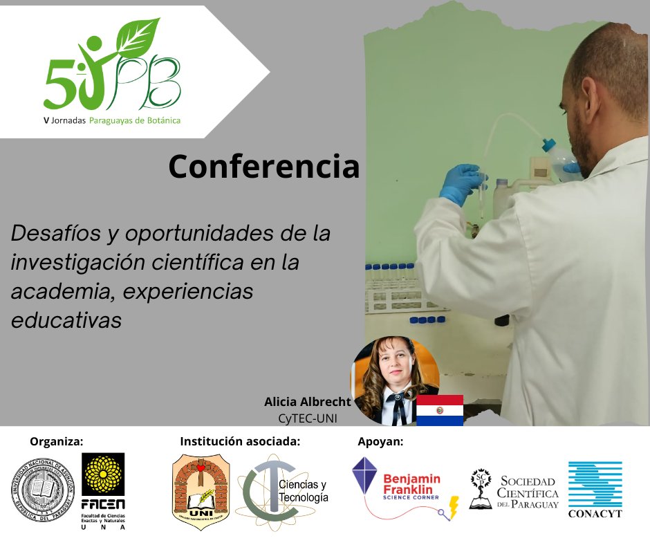 jornadasbotpy's tweet photo. 📆Día 2 (jueves 8/08/2024)
🕐 13:30 a.m
(Salón Judith Dos Santos, tercer piso, bloque A)
#vjpb #botanicapy #paraguay #facen #una #conferencia #LAREV #investigación #educación #oportunidades #experienciaseducativas https://t.co/rlpu4T3XND