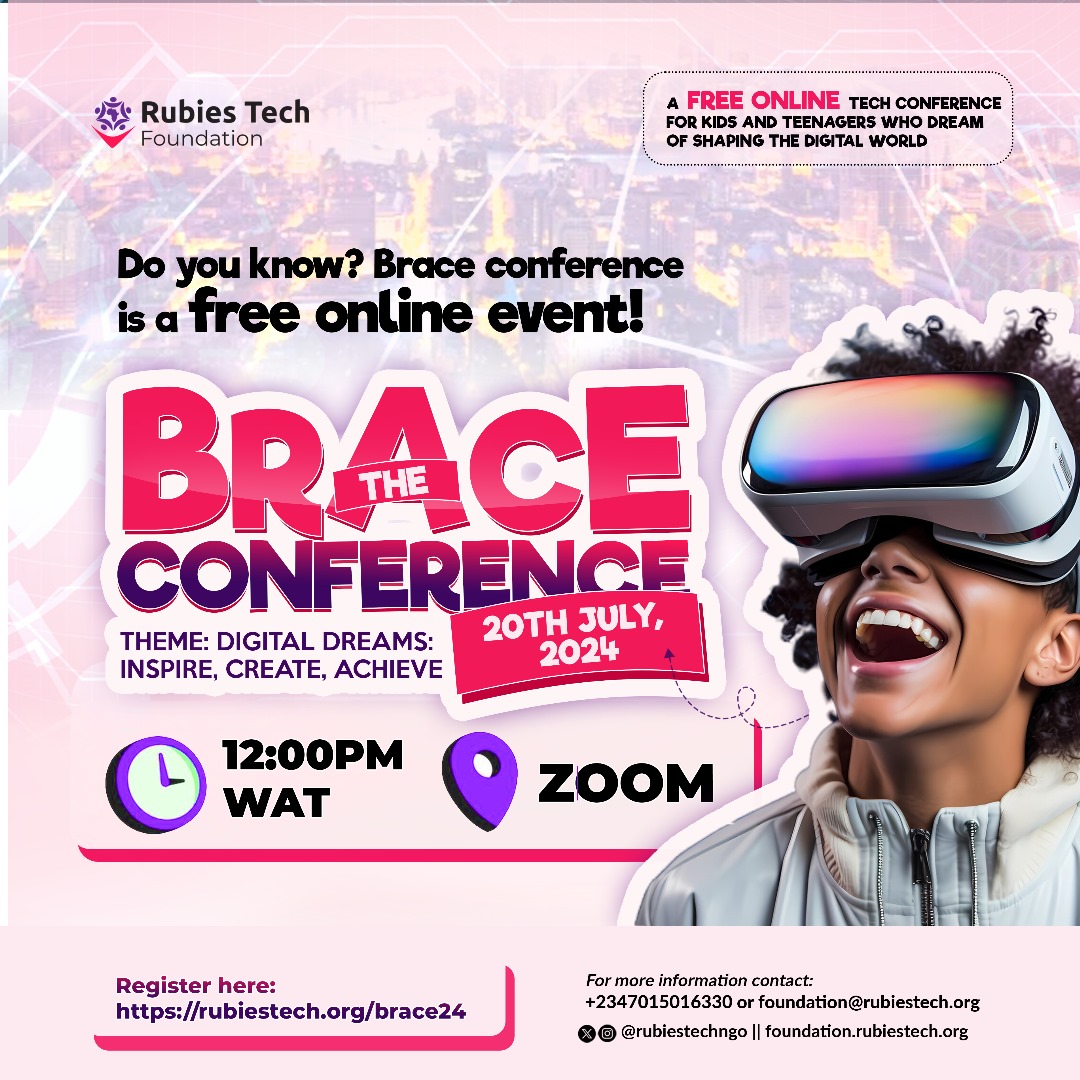rubiestechngo's tweet photo. BRACE yourself! The wait is over๐คฉ Get ready to unleash your awesome. Our teenage program is finally here. Don't miss out on the fun, friends, and life-changing experiences! Tomorrow. 12 PM WAT!
#BraceConference #TechForYouth #brace24 https://t.co/3Q6ubzlmYQ