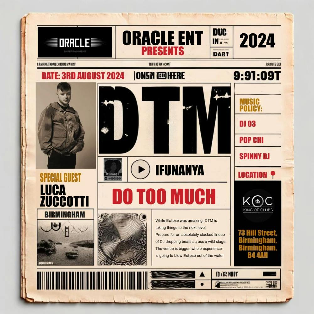 Oneticketify's tweet photo. Do Too Much is here. 
Get your ticket at https://t.co/fntYBFVf0t!!

#DTM https://t.co/qEC7neINxc