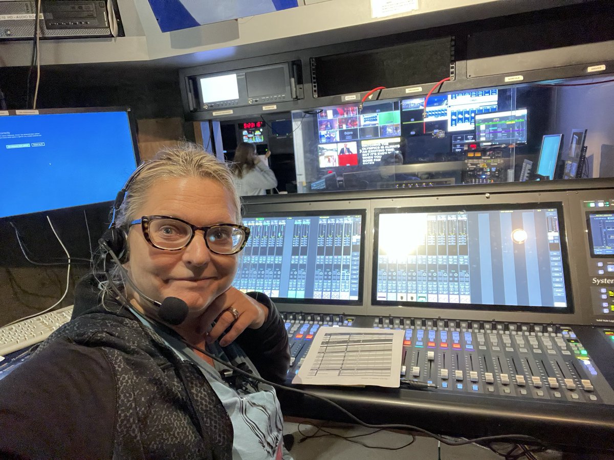 REBARIFFIC's tweet photo. @TVDirectors We routinely practice for events like this. I was called in at 1:10am.  We went on air from 4:30a-7a with video and commercials! I am so proud of our team.  It was calm and smooth with some stress thrown in.  I even got to run audio. https://t.co/Ibne9Wymnx