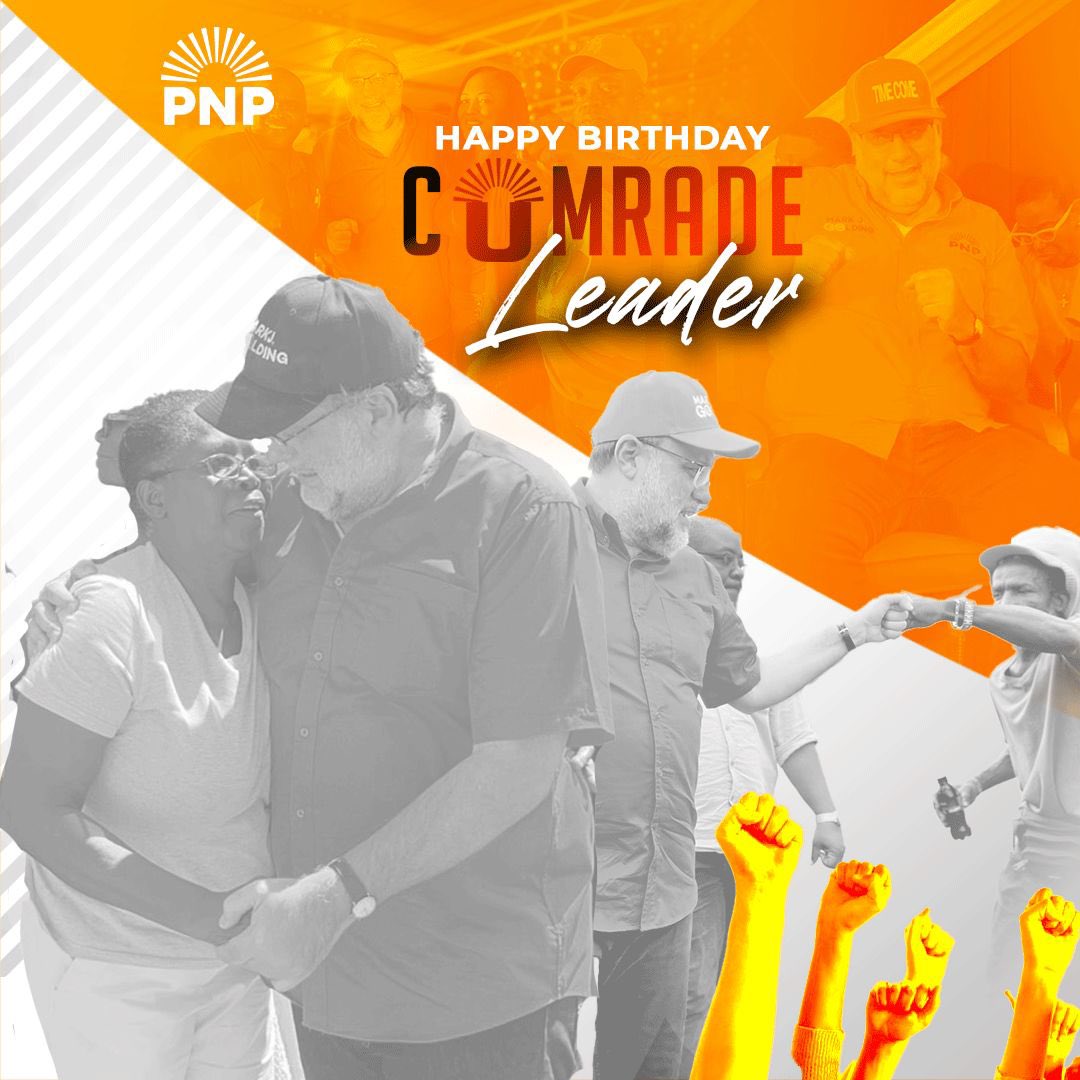 JamaicaPNP's tweet photo. Join us in celebrating our Comrade Leader, President of the People’s National Party, Mark Golding, on his birthday! 🎉 

Thank you for your dedicated service to our party and our nation. We wish you God’s richest blessings and many more wonderful years ahead. The word is love! 🧡✊🏾 #TeamPNP #JamaicaPNP