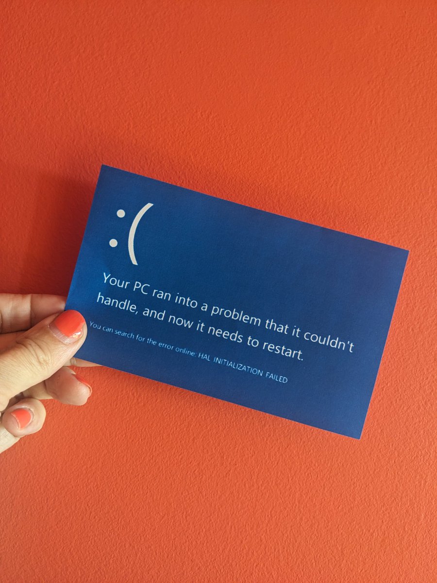 OddPrints's tweet photo. Oops we seem to have hit an issue with our printing lab right now #oddprints #MicrosoftOutage #BSOD https://t.co/uYU31HHpJk