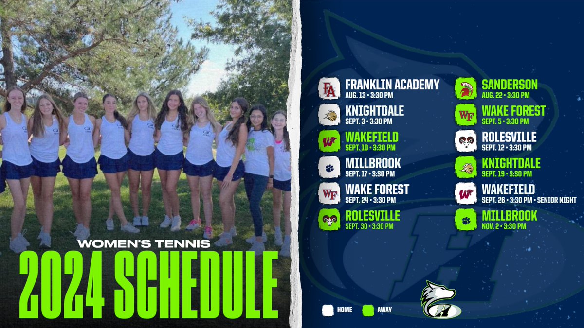 Husky_Sports's tweet photo. The complete @HuskyTennis🎾2024 Schedule!  First match August 13th vs in town opponent Franklin Academy.  Make your way out to the courts to watch these amazing student-athletes! https://t.co/eQMWS6GSfg