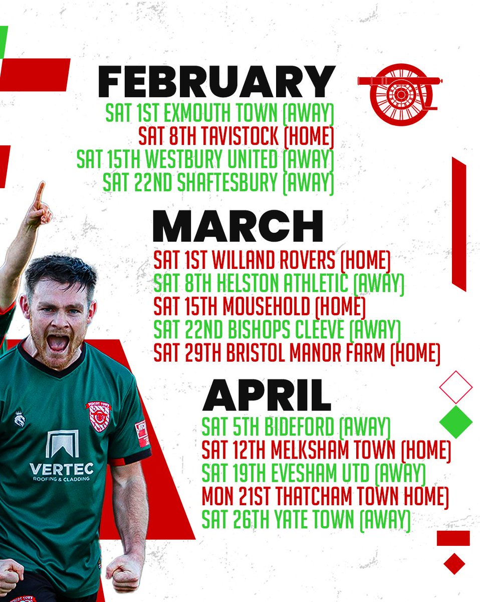 DIDCOT TOWN FIXTURES 2024/25

Here are the fixtures for the upcoming season in the Southern League Division 1 South and West.  Swipe right to see the full list.

Diddy start with a home game as we host Larkhall Athletic at the Loop.

Boxing Day sees us make the short hop to