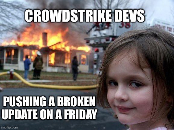 wetfdstamp's tweet photo. My Crowdstrike memes for today. #CrashStrike https://t.co/U5VvvqeQG6