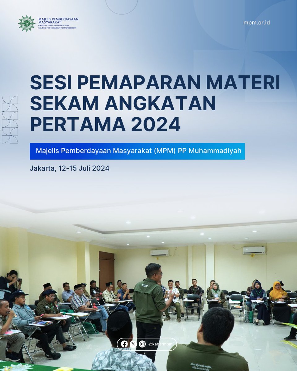 kabarmpm's tweet photo. Halo SobatMPM๐ค
MPM PP Muhammadiyah pada 12-15 Juli telah menyelenggarakan Sekolah Kader Pemberdayaan Masyarakat (SEKAM) Nasional Angkatan Pertama di Universitas Muhammadiyah Jakarta.
#KabarMPM #MajelisPemberdayaanMasyarakat #SekolahPemberdayaanMasyarakat #SEKAM #SEKAMNasional https://t.co/YOrJwSAfpe