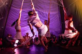 LiveArtAlive's tweet photo. Lucky to see #BraveSpace @aloft_circusart last night. Spellbinding immersive circus event where the tent is built around you and the performers are up close. An incredible experience of trust and cooperation between performers and audience. Go see @The_Lowry https://t.co/pDWJhnmhk4