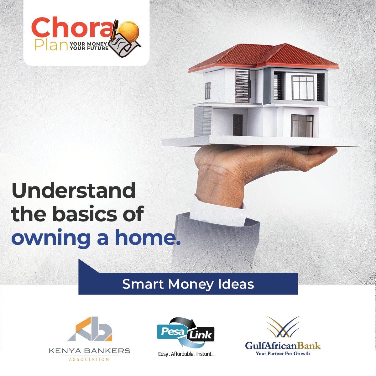 GulfAfricanBank's tweet photo. Home ownership is an important purchase. Before making this bold step, understand the resources required & the process to follow. Are you ready to learn more & begin the journey to home ownership? Click https://t.co/Bj9hkc4mzg to get started. #ChoraPlan @KenyaBankers @IPSL_Kenya https://t.co/CFmoOWog91