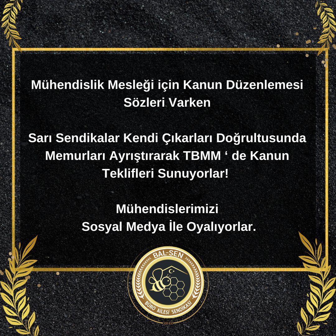 Kamu Mühendislerimize verilen sözleri yerine getirmeyip, 

Sendika Baraj Uygulaması için TBMM 'de sabahlayan Sarı Sendikalar, 

Gece saat 03:39 da Plan Bütçe Komisyonundayız yazıp

Birde üstüne Hayırlı Olsun demişler. 

Kamu Mühendislerimizi sosyal medya ile oyalayıp, kendi